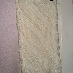 Elegant Cream Lace Skirt